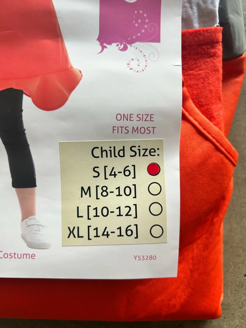 Kids Construction Cone Costume - Bright Orange | Size Small 4-6 NEW with tags